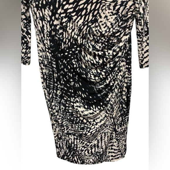 Lauren Ralph Lauren Monochrome Long Sleeve Wrap Dress 8P - Picture 5 of 13